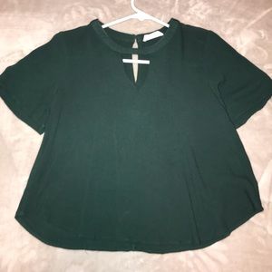 Dark Green Flowy Shirt